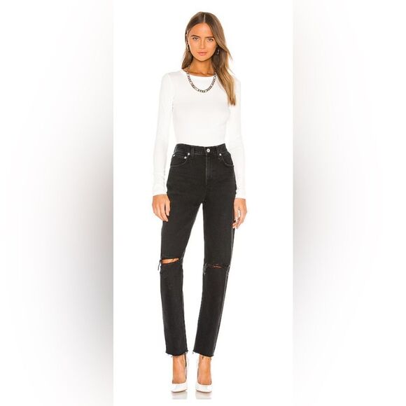 AGOLDE Cherie High Rise Straight Jeans with distressing ripped knees. 29 - Picture 4 of 4